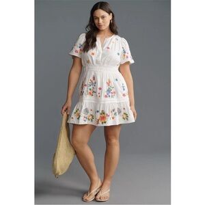 by ANTHROPOLOGIE The Somerset Mini dress: Embroidred edition Size 1X EUC